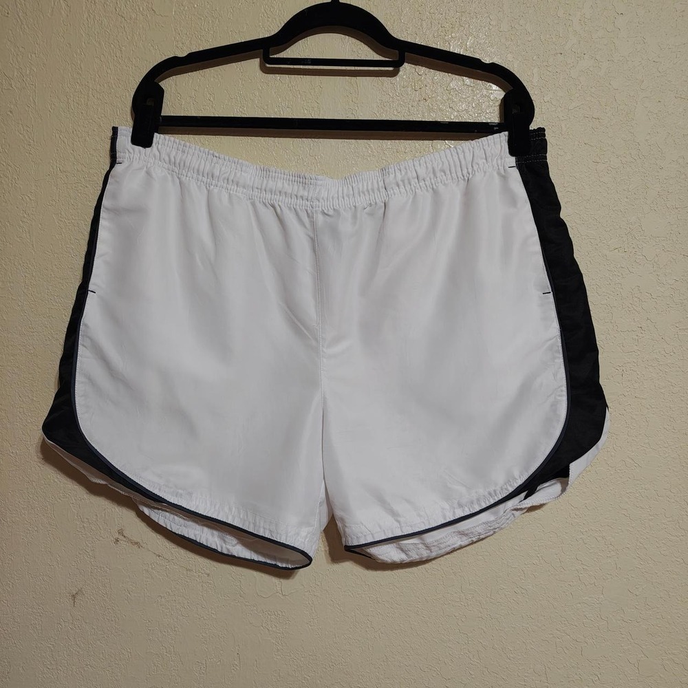 BCG Womens Athletic Shorts White Black Stripes Running Gym XL